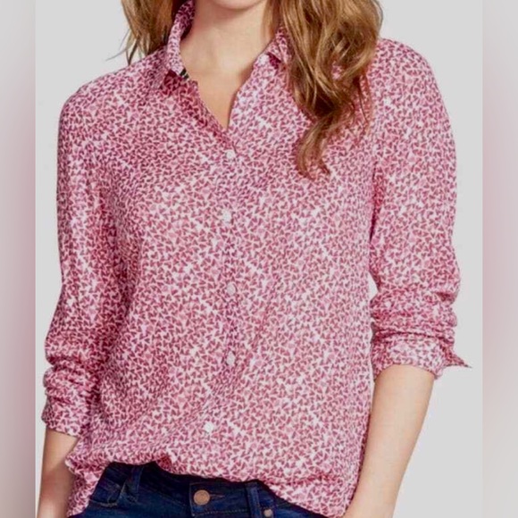 Foxcroft 18 NWOT Heart Button Blouse - Picture 1 of 8
